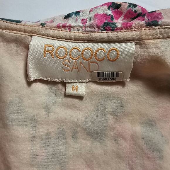 Rococo Sands Womans size M Mimi True Wrap Mini Dress Pink Watercolor Long Sleeve - Picture 6 of 8